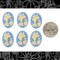 Blue and Cream Fairy with Ladybug 25mm x 18mm Cameos - Set of Six - XXX - CAM250